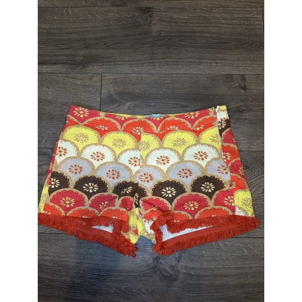 Judith March Shorts Aztec Bohemian Thread Design Colorful Orange Women’s Size M